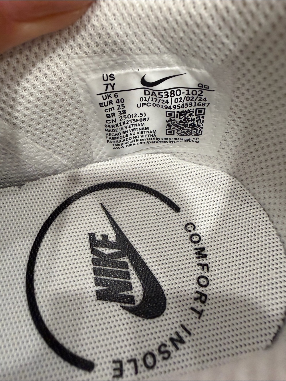 Nike Court Legacy GS Low White Black Desert size 7Y - Picture 8 of 9